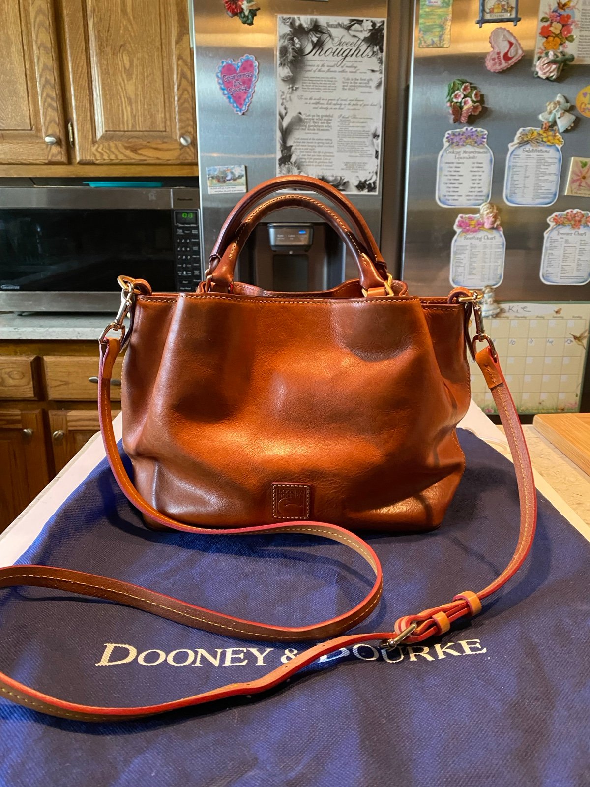 DB Breanna Camel Florentine Vacchetta leather Satchel Shoulderbag, DB Dust Cover