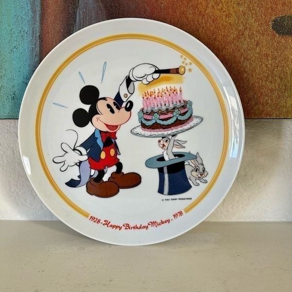 Schmidd Happy Birth day Mickey vintage collectors plate