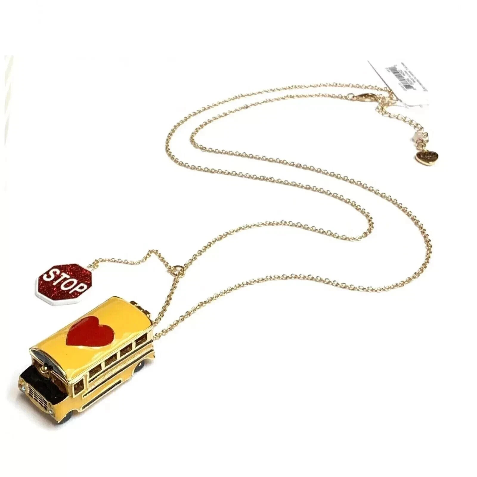 Betsey Johnson Back to School Bus 16 Charm Necklace