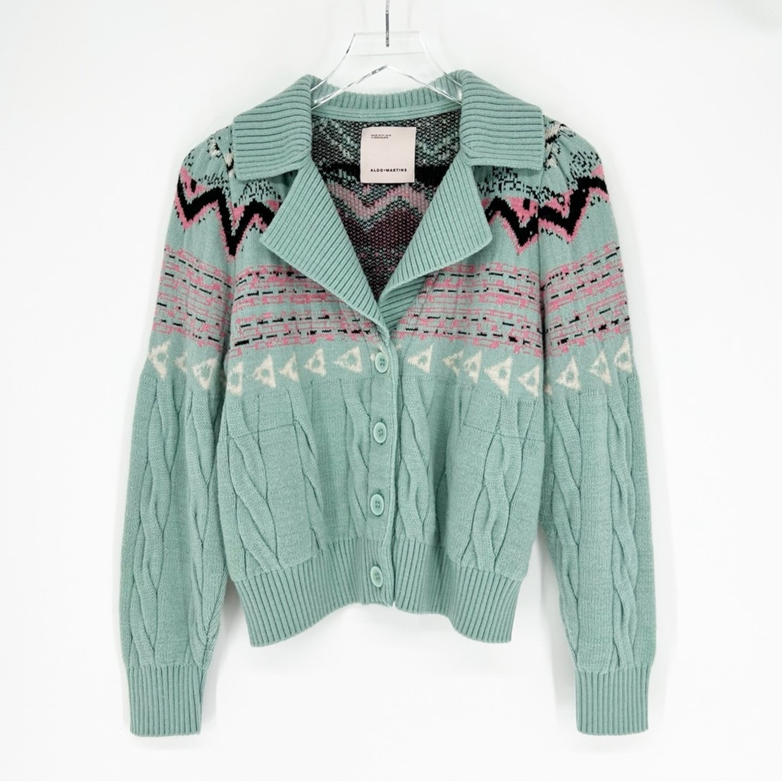 Aldo Martins Fair Isle Button Down Cardigan M