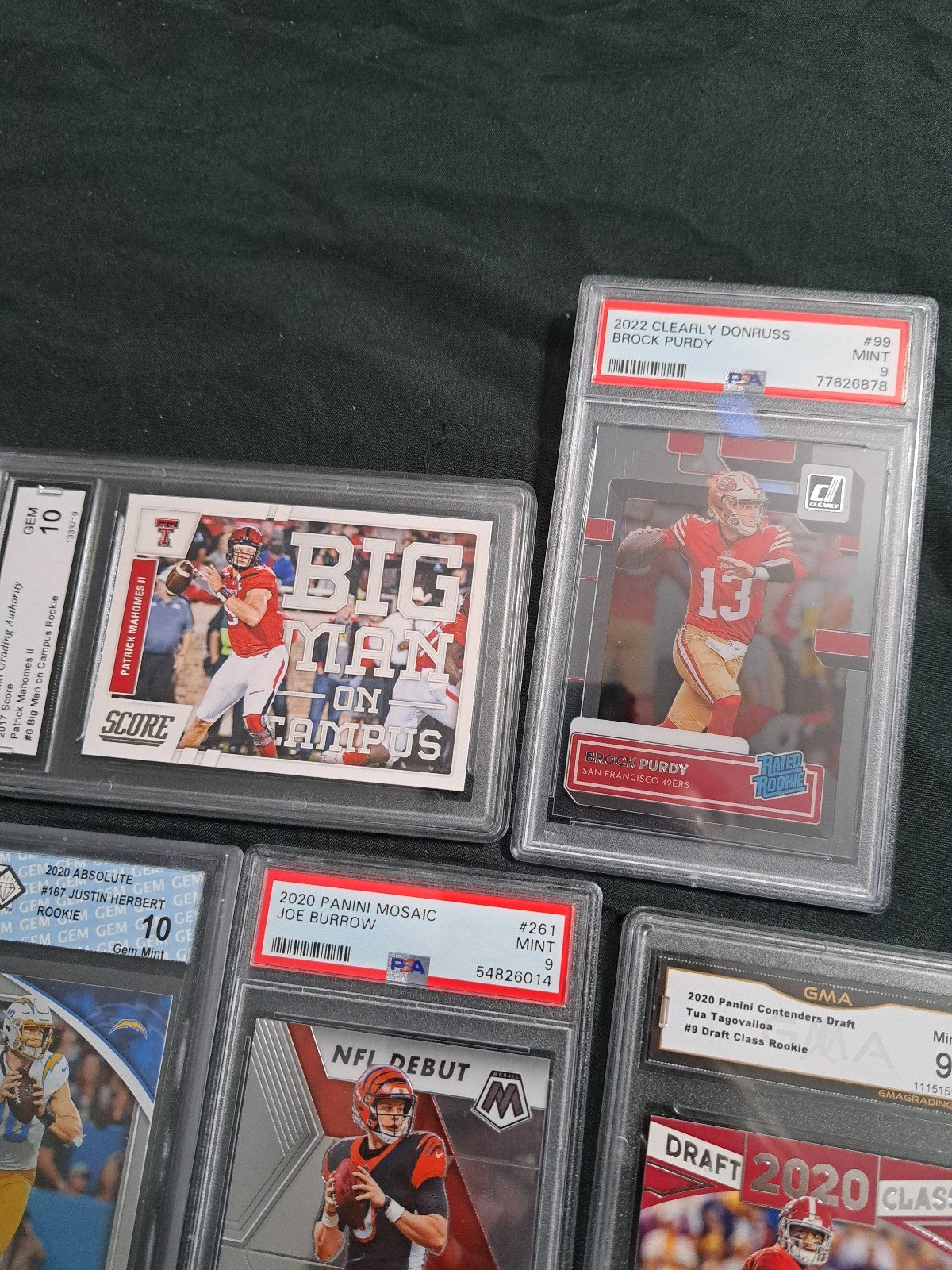 Mahomes Rookie Purdy RC Herbert Burrow RC Mosiac Cards Panini PSA 9 Lot Score