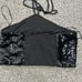 house of harlow 1960 black sequins halter top smocked back size L