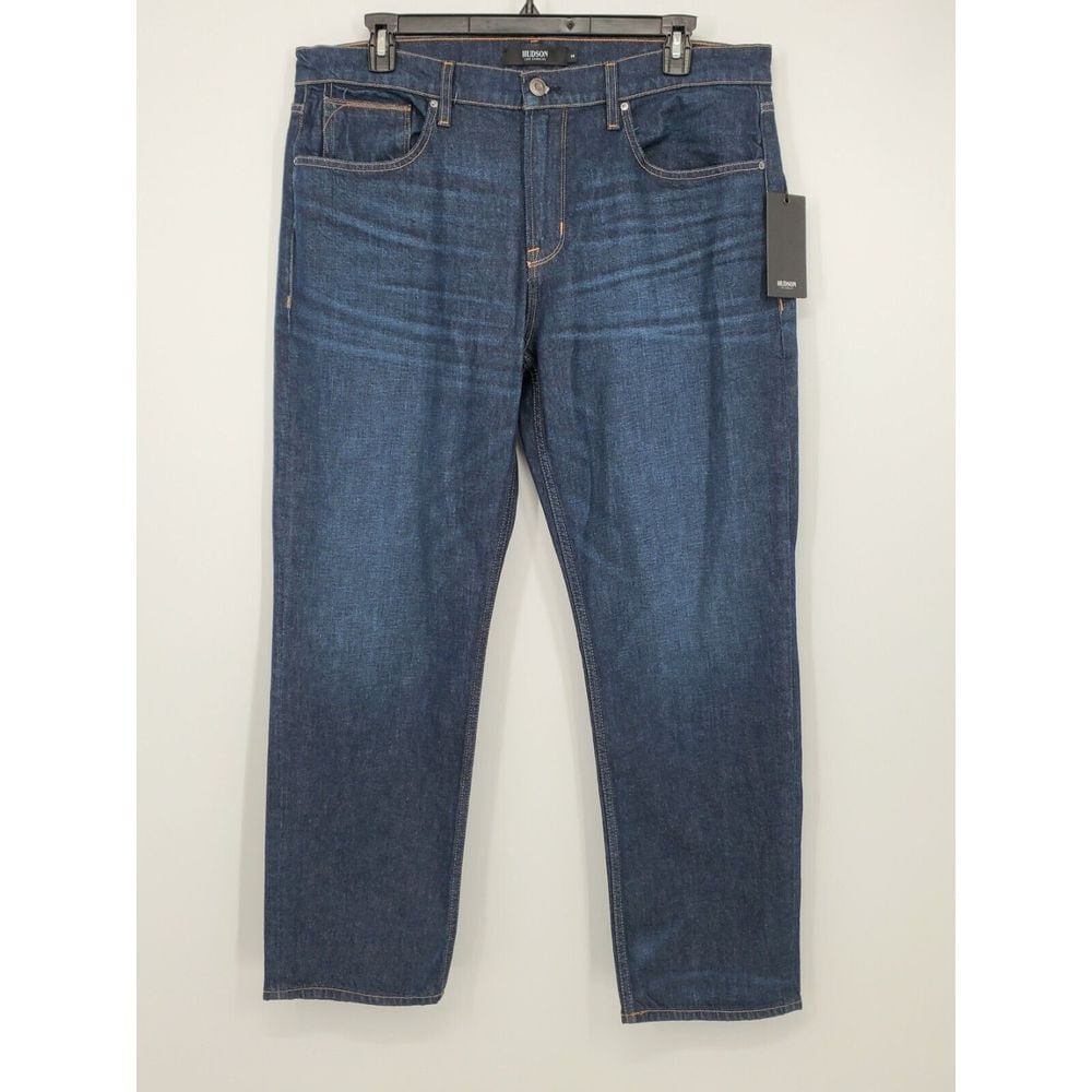Men's Hudson Byron Straight Denim Jeans Blue Size 38 X 34 NEW