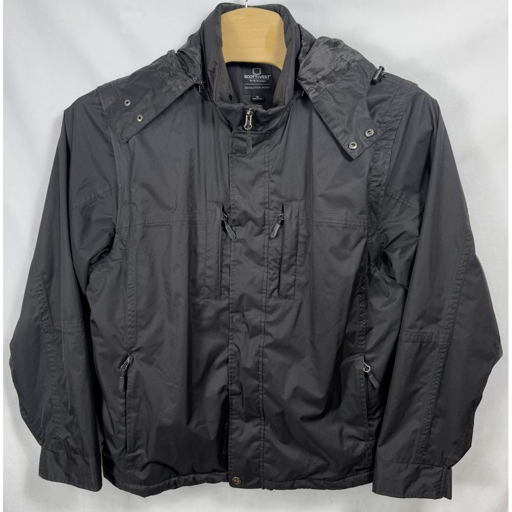 ScotteVest Revolution Jacket Men XL Black TEC Convertible Vest Travel - **