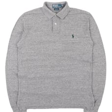 Men's Polo RALPH LAUREN Grey Long Sleeve Polo Neck Jumper Size M