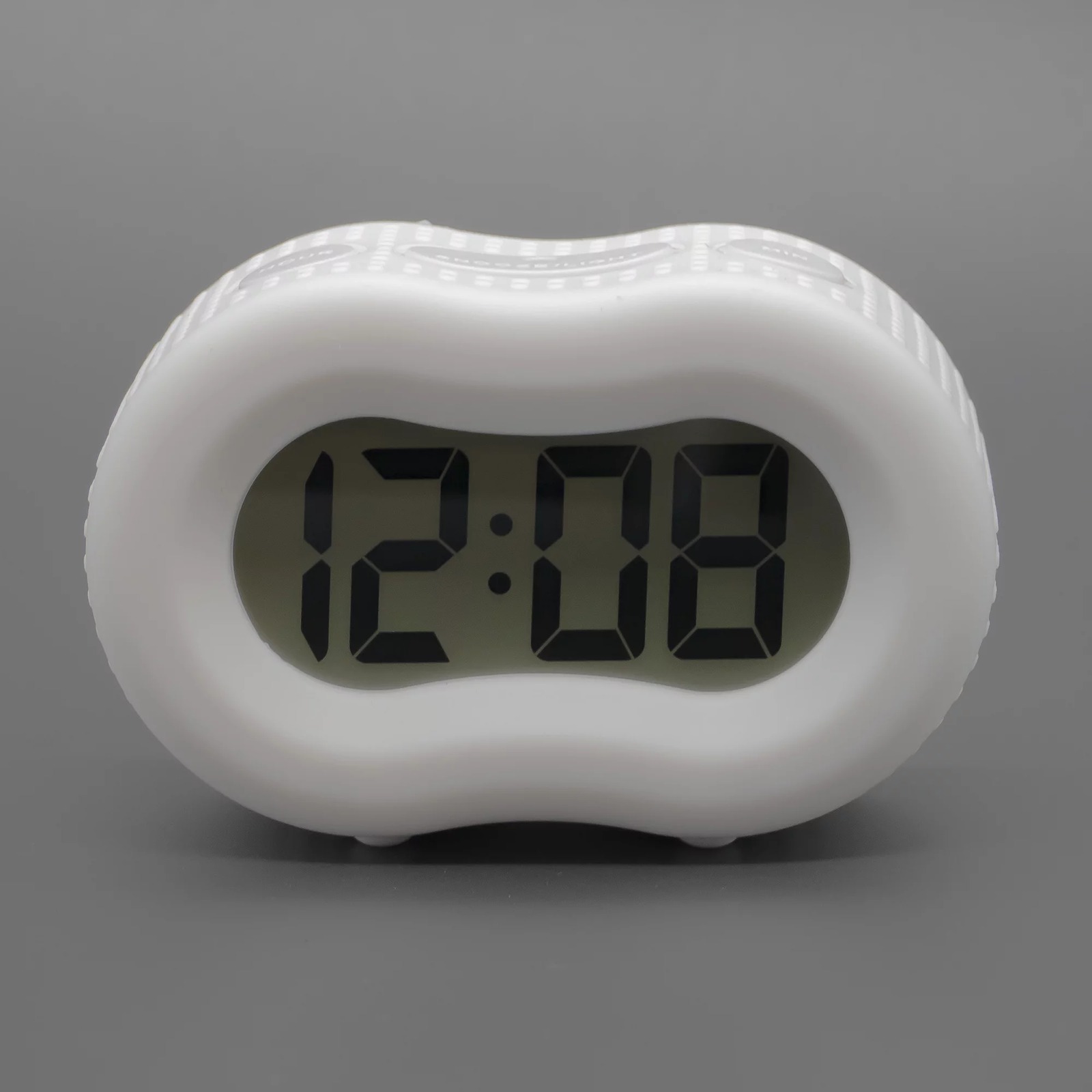 Rubber Smartlight Fashion Digital LCD Alarm Clock - White