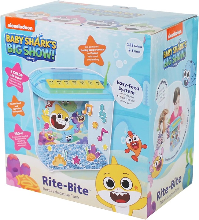 PENN-PLAX Baby Shark Rite-Bite Educational Betta Tank – A Perfect First Aquarium