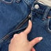 Abercrombie & Fitch The 90s Relaxed Cutoff Short High Rise in Medium Dark Denim