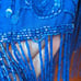 Vintage 80s Blue Sequin & Beaded Fringe Party Dress