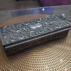 Godinger 1992 Antique Silver Plated Jewelry Box with Floral Design