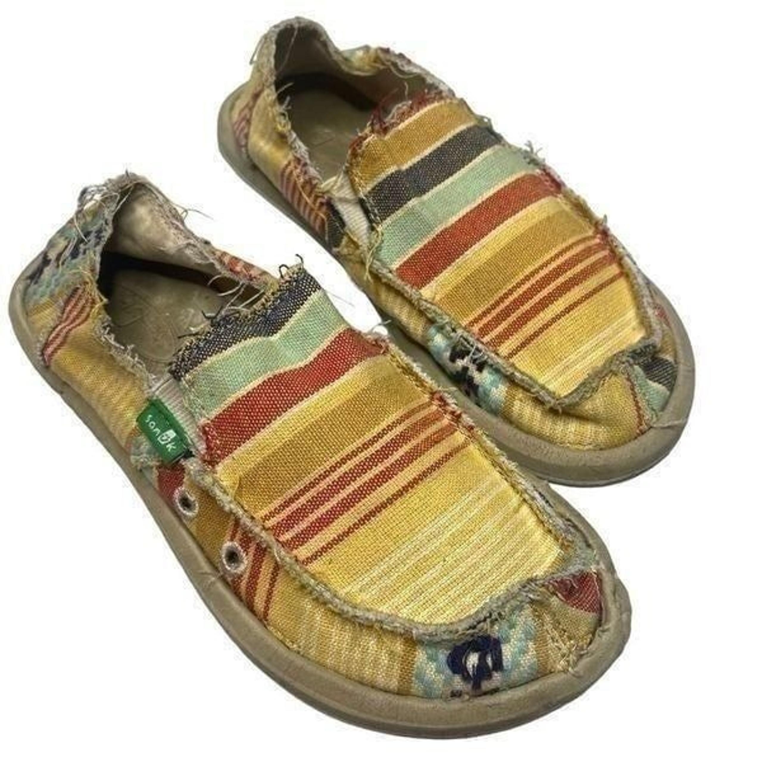 Sanuk Serape Aztec Southwestern Slip On Shoes Loafers Youth Size 1