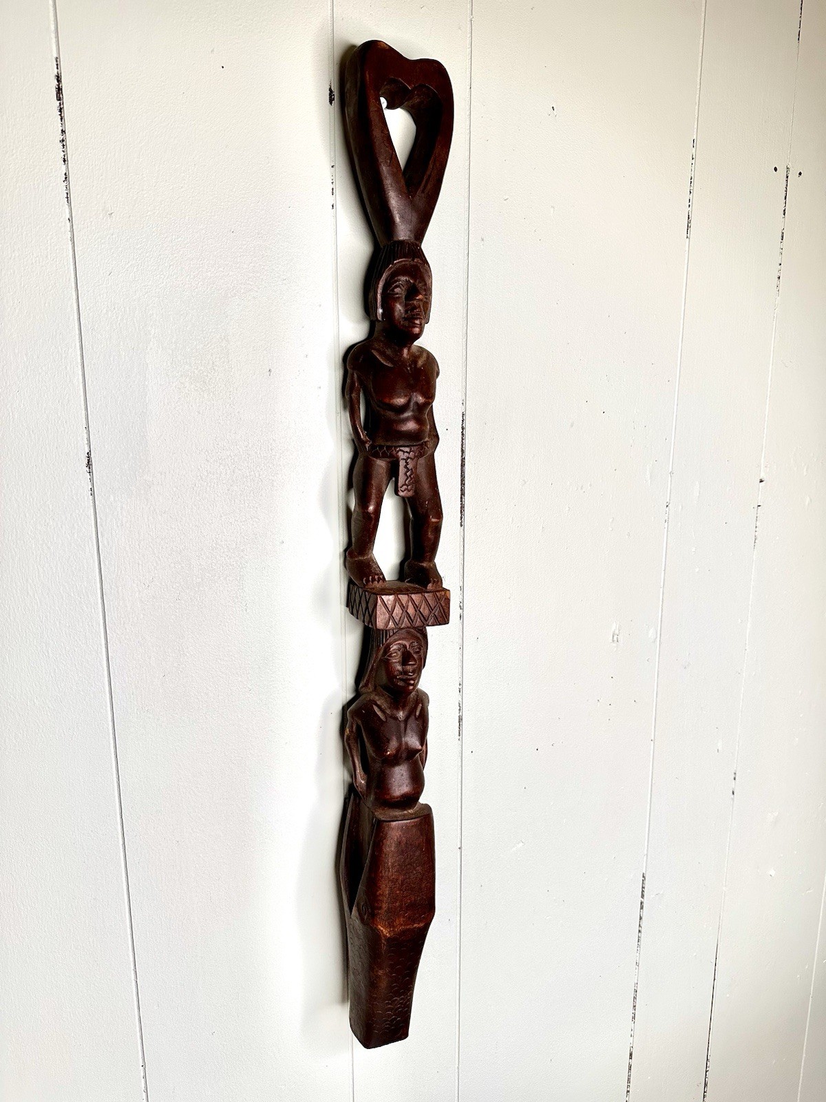 Antique Hand Carved Mayan Tribal Dark Wood Sculpture Tree of Life 27
