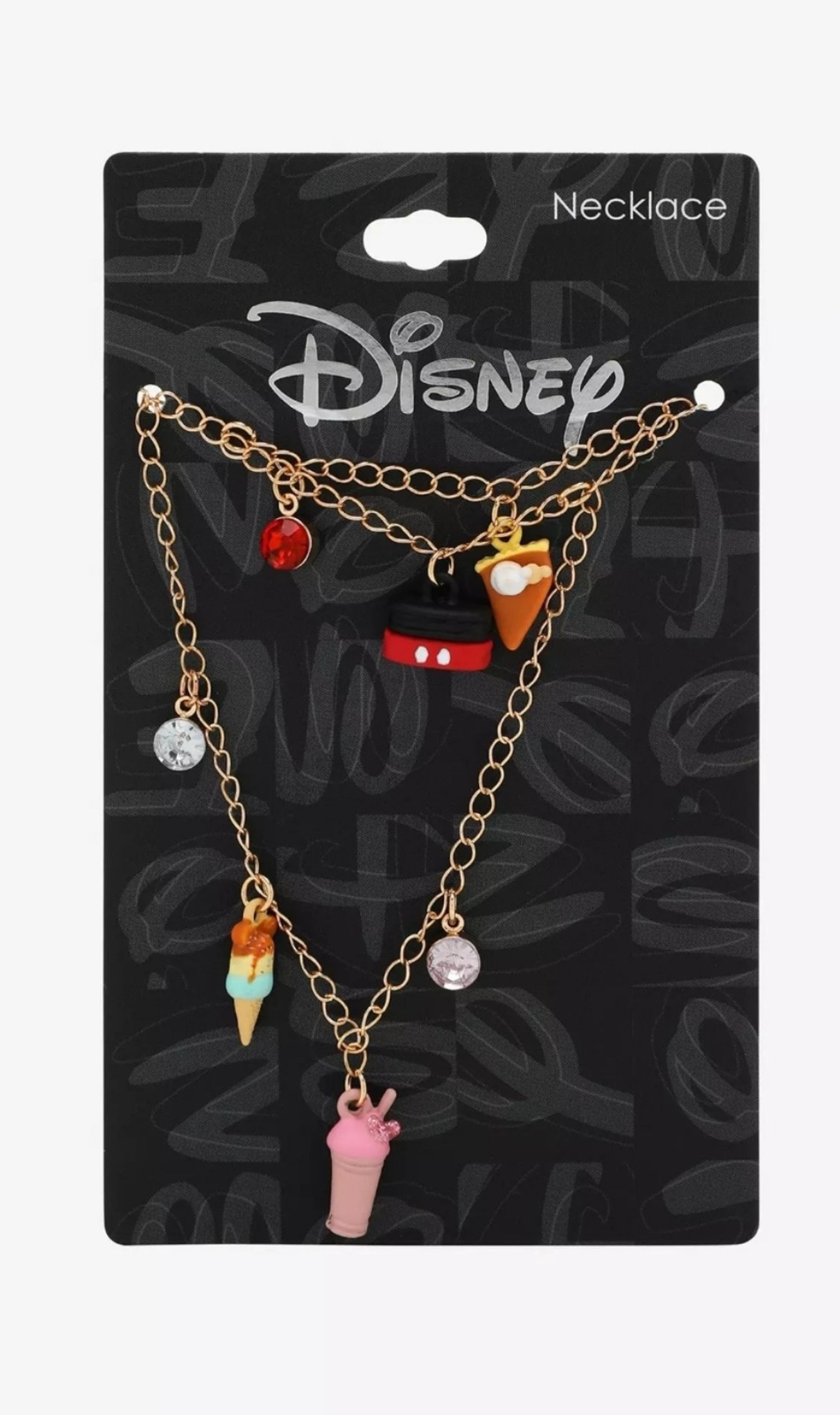 Disney Mickey and Minnie Mouse Ice Cream and Treats Charm Necklace