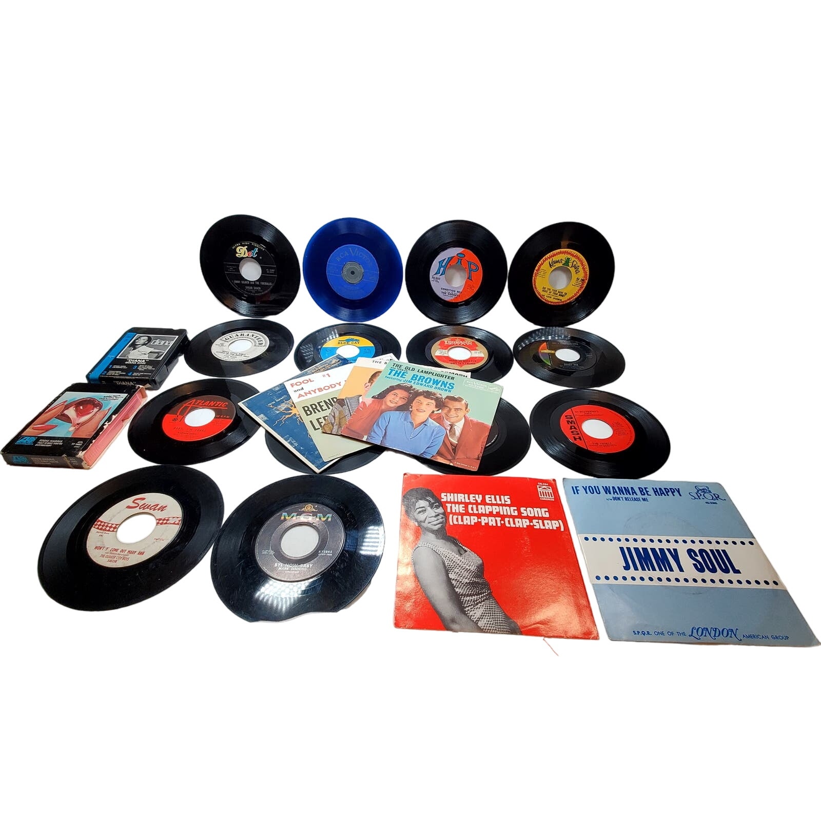 Junk Lot of 20 Vinyl Records 45 rpm 2 8 Tracks Variety Mixed Media Artists Music