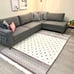 Alfa Rich 4x6 Area Rug, Mauve Grey White Cream Rug, Cotton Pet Friendly Washable