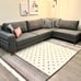 Alfa Rich 4x6 Area Rug, Mauve Grey White Cream Rug, Cotton Pet Friendly Washable