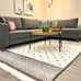 Alfa Rich 4x6 Area Rug, Mauve Grey White Cream Rug, Cotton Pet Friendly Washable
