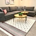 Alfa Rich 4x6 Area Rug, Mauve Grey White Cream Rug, Cotton Pet Friendly Washable