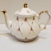 Vintage Sadler England #2790 Pink Ditsy Rose Gold Music Box Teapot.