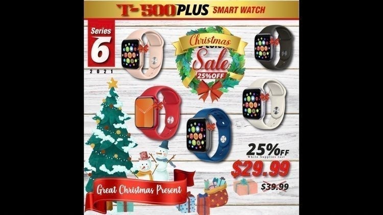 T500 + Plus Smart Watch 2021 -Value Pack (5 watches)