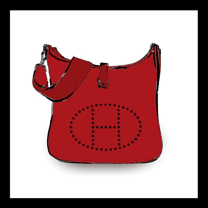 Crossbody classic original fashion art. Fan art fashion print in custom frame