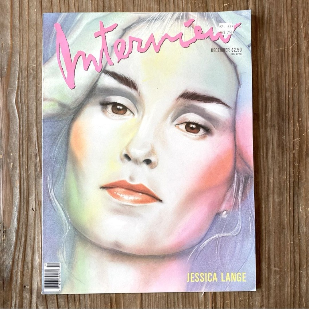 Vtg December 1989 Andy Warhol's Cover ART Interview Magazine Jessica Lange
