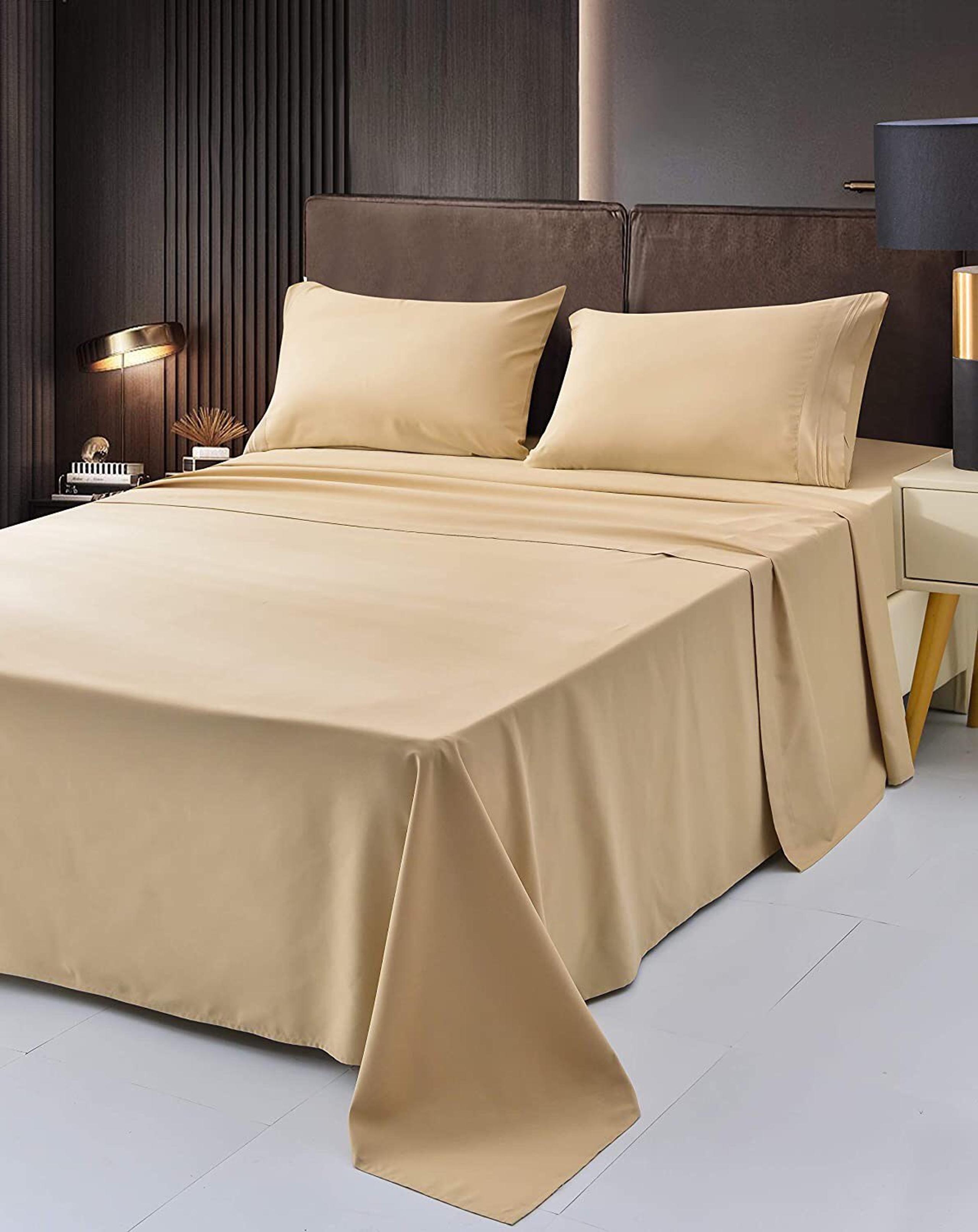 KING SIZE BAMBOO SHEET SET BEIGE