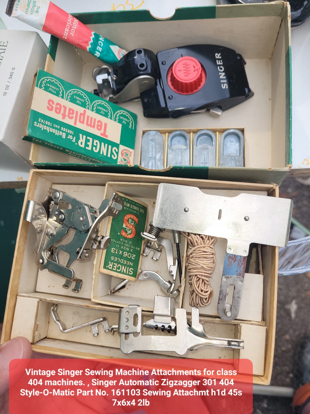 Vintage Singer Sewing Machine Attachments for class 404 machines. , Singer Autom