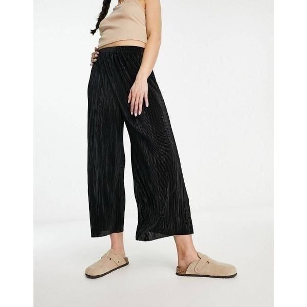 ASOS Wide Leg Culotte Pull-On Pants Black 12 New