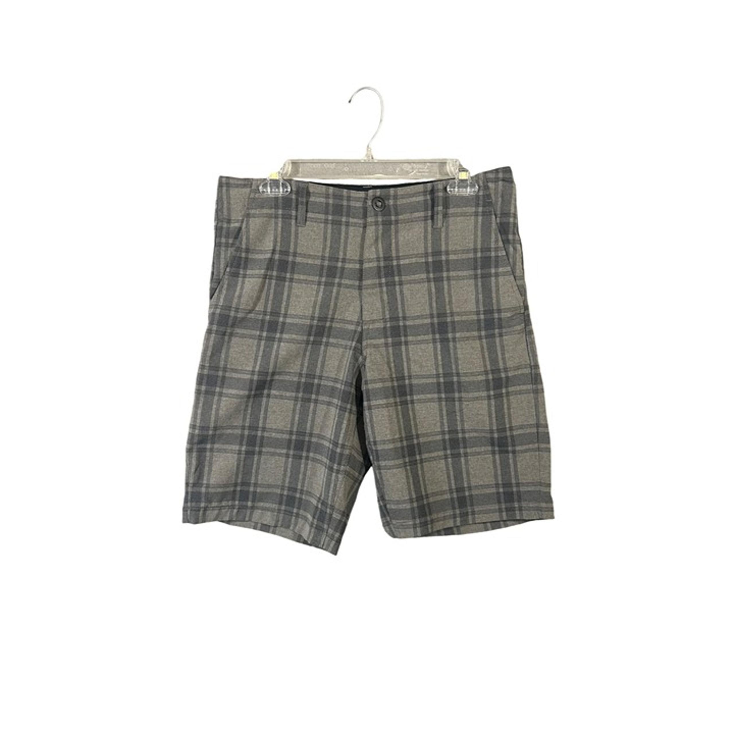 Volcom Surf & Turf Men's Size 29 Gray Plaid 4 Way Stretch EUC