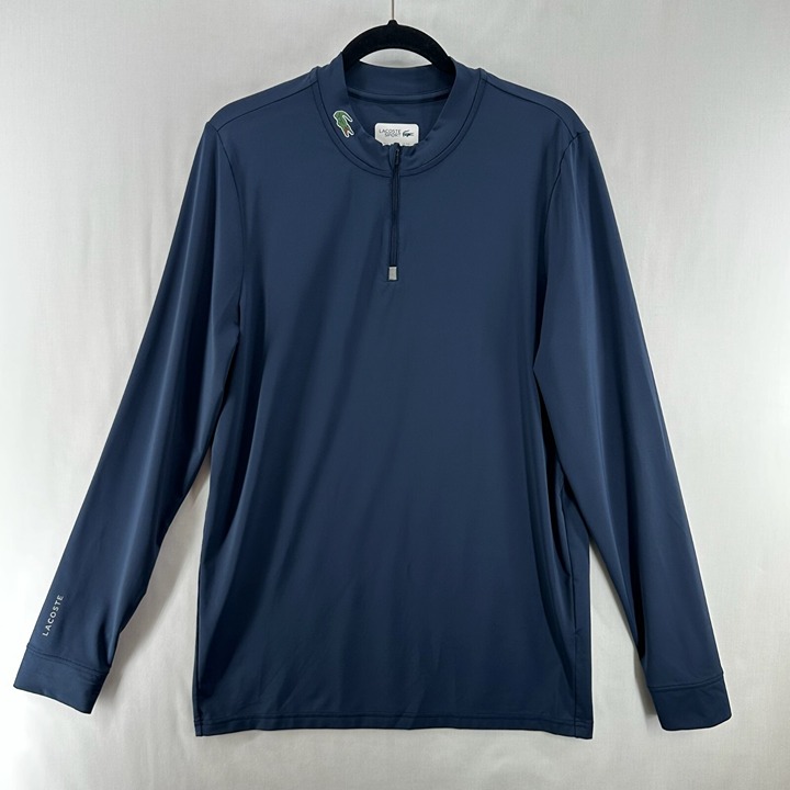 Lacoste Sport Performance Golf Sweatshirt Men XXL Slim fit Pullover Navy Blue