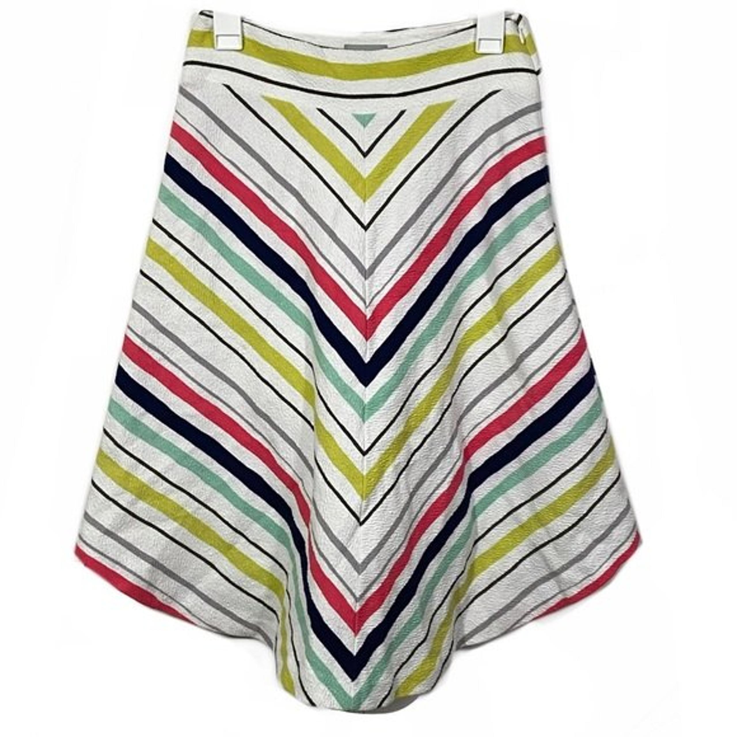 Anthropologie Maeve Spring Chevron Striped Skirt