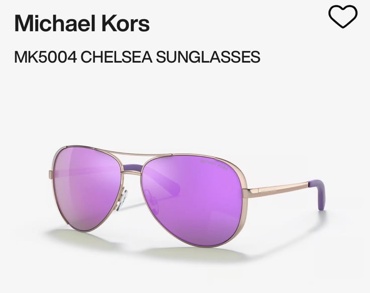 Michael Kors MK5004 Chelsea Aviator Glasses Rose Gold with Purple