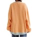 New Free People Tangerine Combo Striped Camden Sweatshirt We the Free Size Med