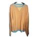 New Free People Tangerine Combo Striped Camden Sweatshirt We the Free Size Med