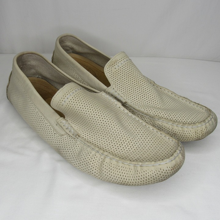 Ugg Cream Leather HENRICK Perforated Leather Driving Loafers Men's 14