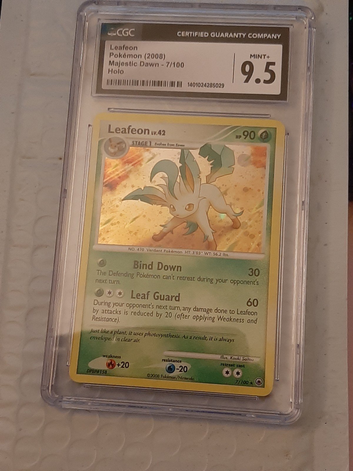 Pop3 cgc9.5 Leafeon holo from Majestic Dawn 2008