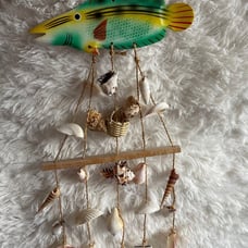 Fish and Seashells Wind Chime Wall Hanging Wind Chime 24” Long