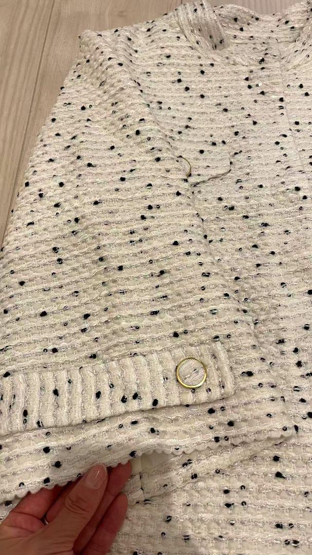 Dot tweed A-line jacket – shéller / シェリエ