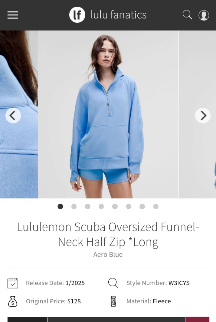 Lululemon Scuba Funnel Neck 1/2 Zip