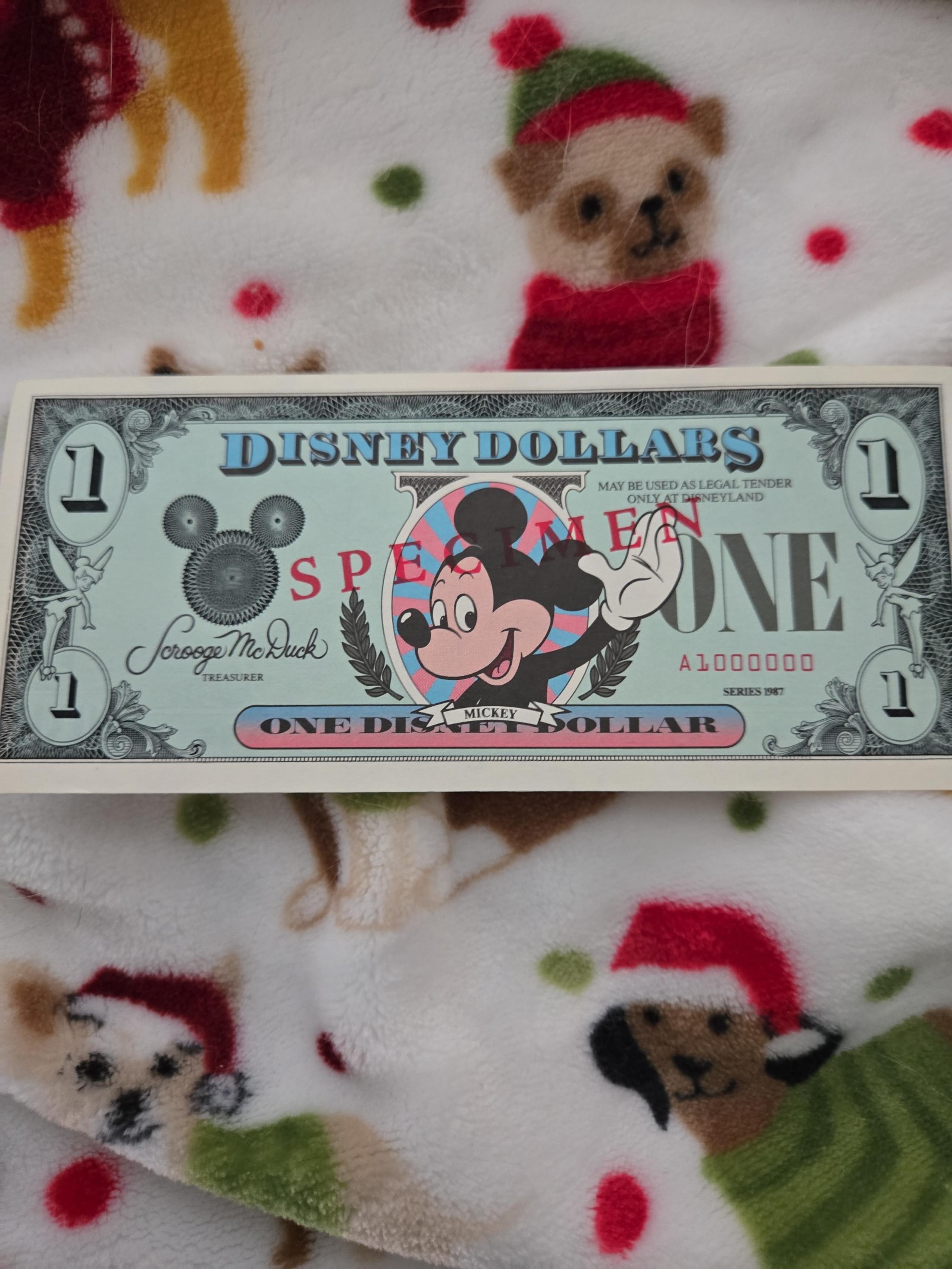 Disney Dollar Collectible exclusive limited specimen vintage antique currency