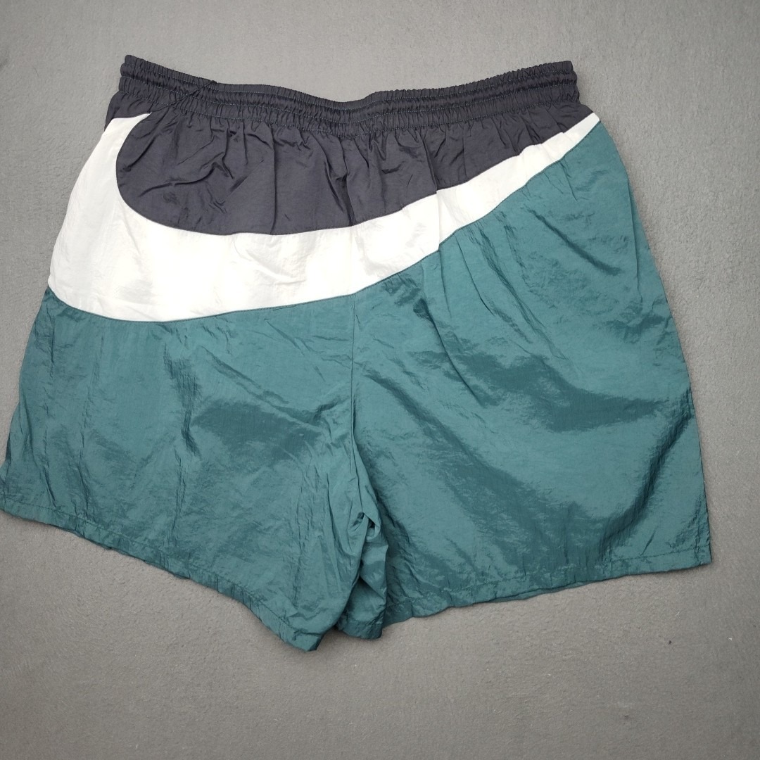 Vintage Nike Swim Trunks Mens Medium Black Green Large Swoosh Lined 90s Y2K