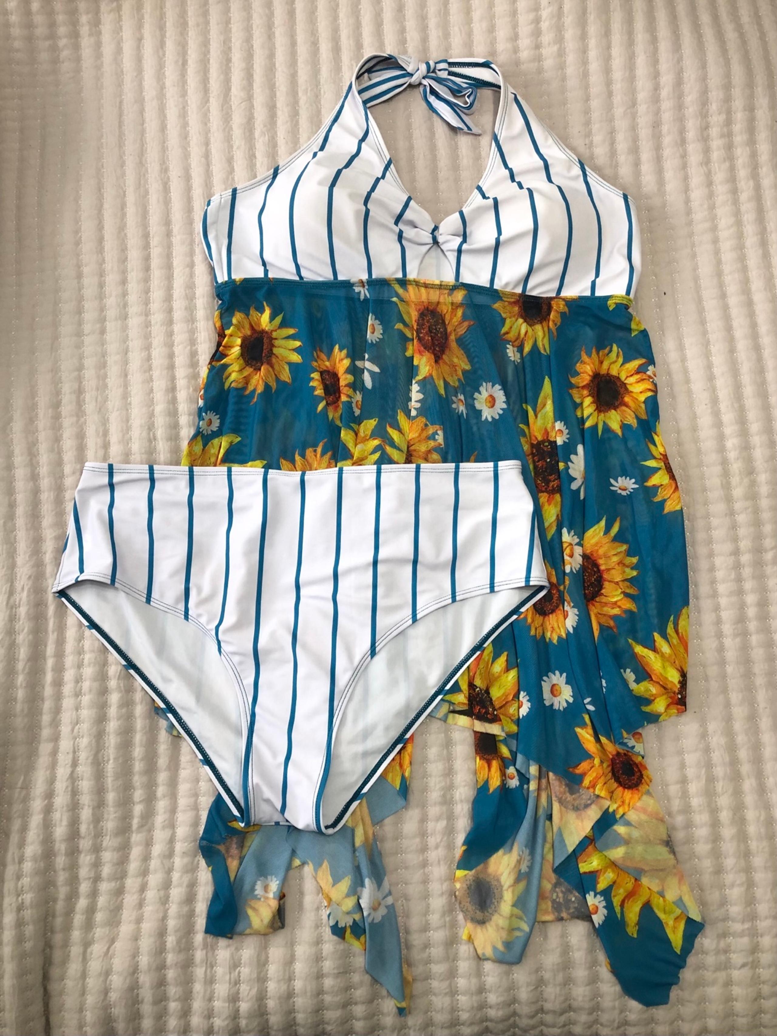 Women’s halter bikini with built in swim dress-size 1X