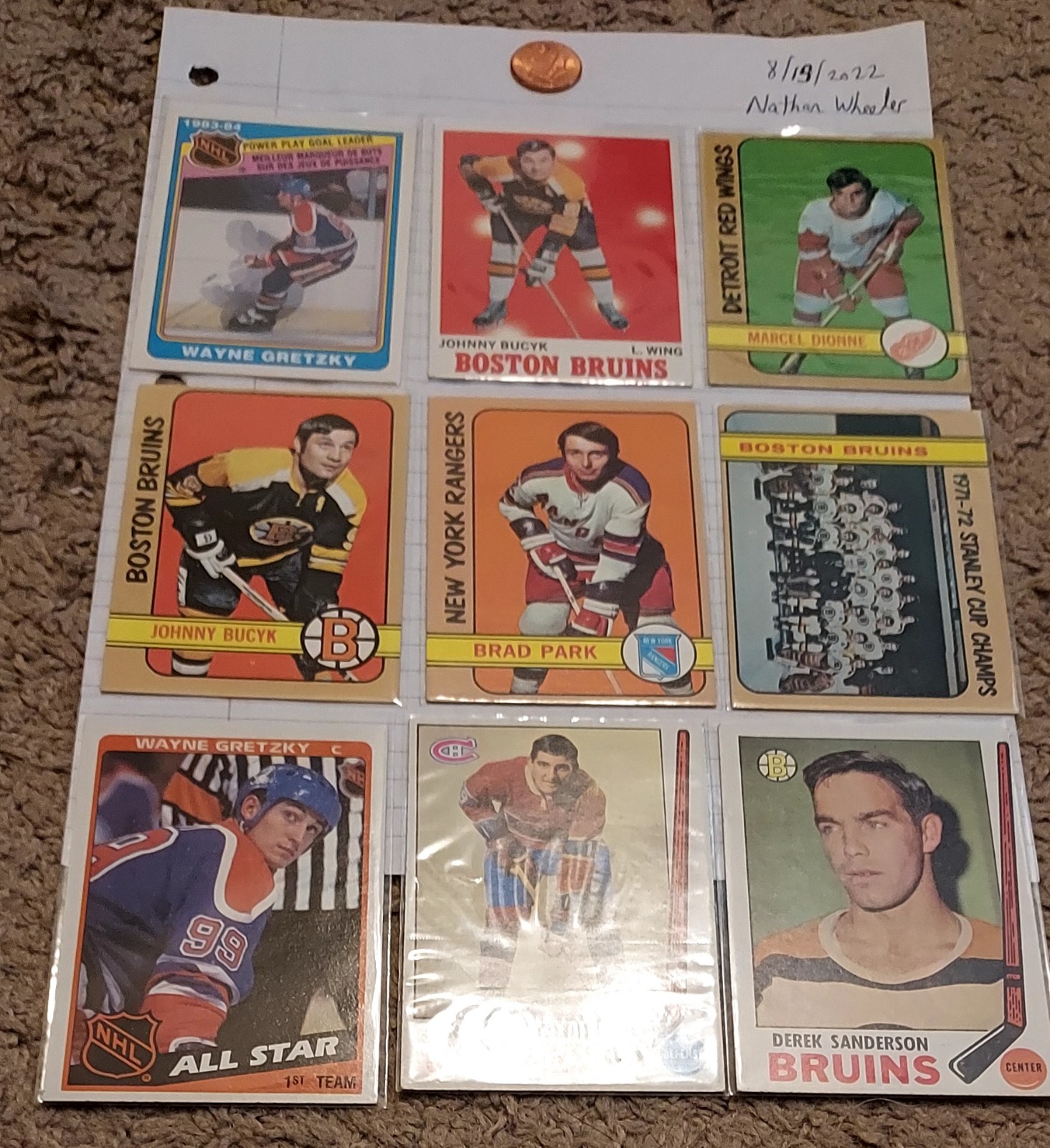 1970-1980 Topps Hockey Hall of Famers, Gretzky, Bucyk, Dionne, Park, Savard RC,