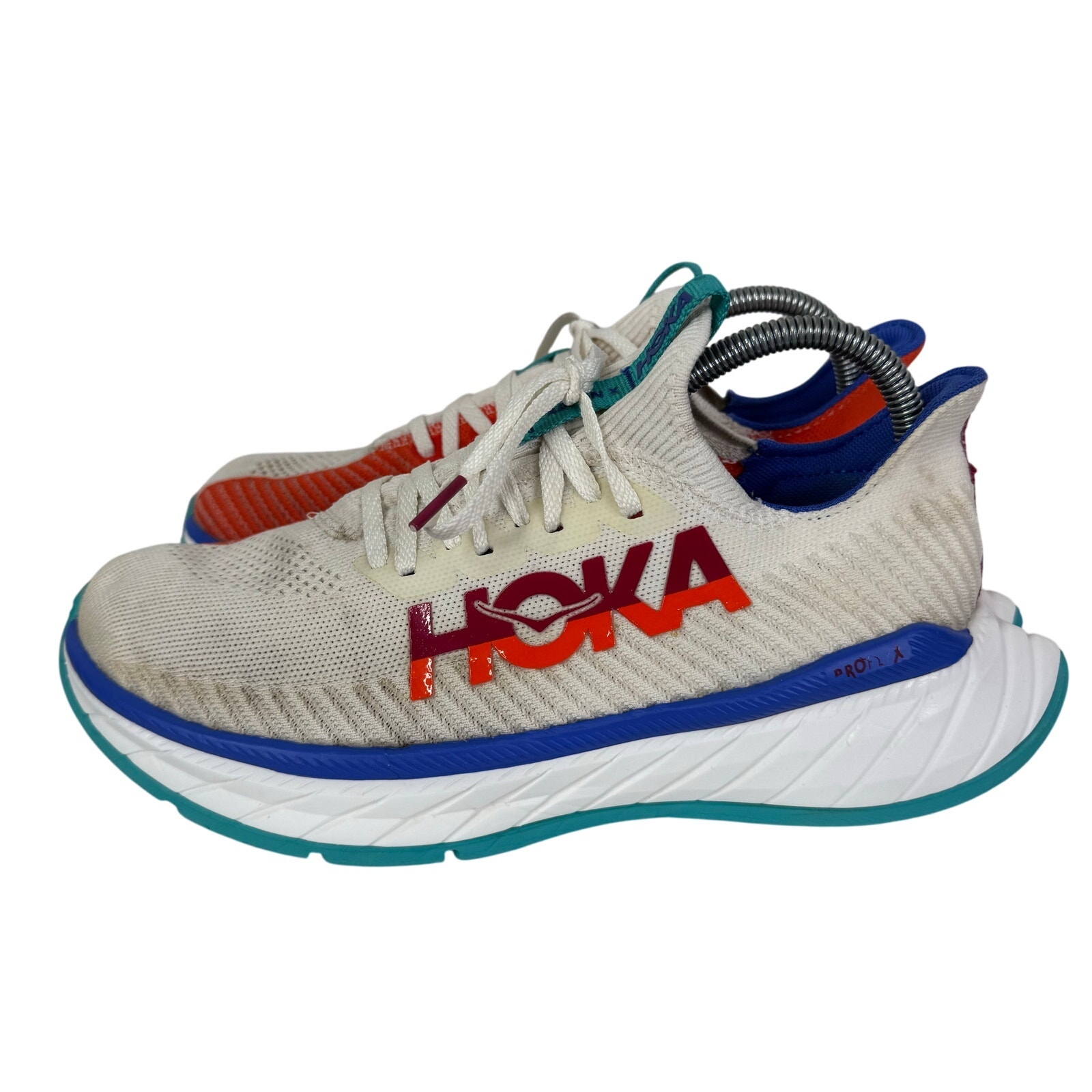 Hoka One One Women Carbon X 3 Running Shoes White Flame Size 8.5 Sneakers