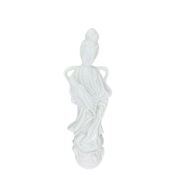 Vintage Toyo White Porcelain Blanc de Chine Goddess Kwan Yin Quan Yin Statue/Fig