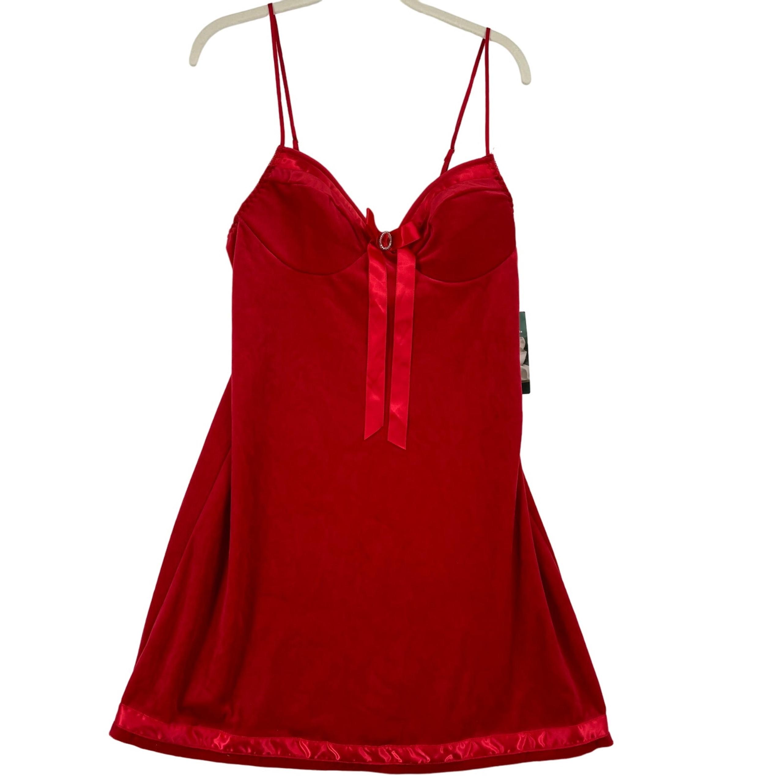 Cinema Etoile Intimates by Tom Bezduda Velvet Babydoll Lingerie Red Size M