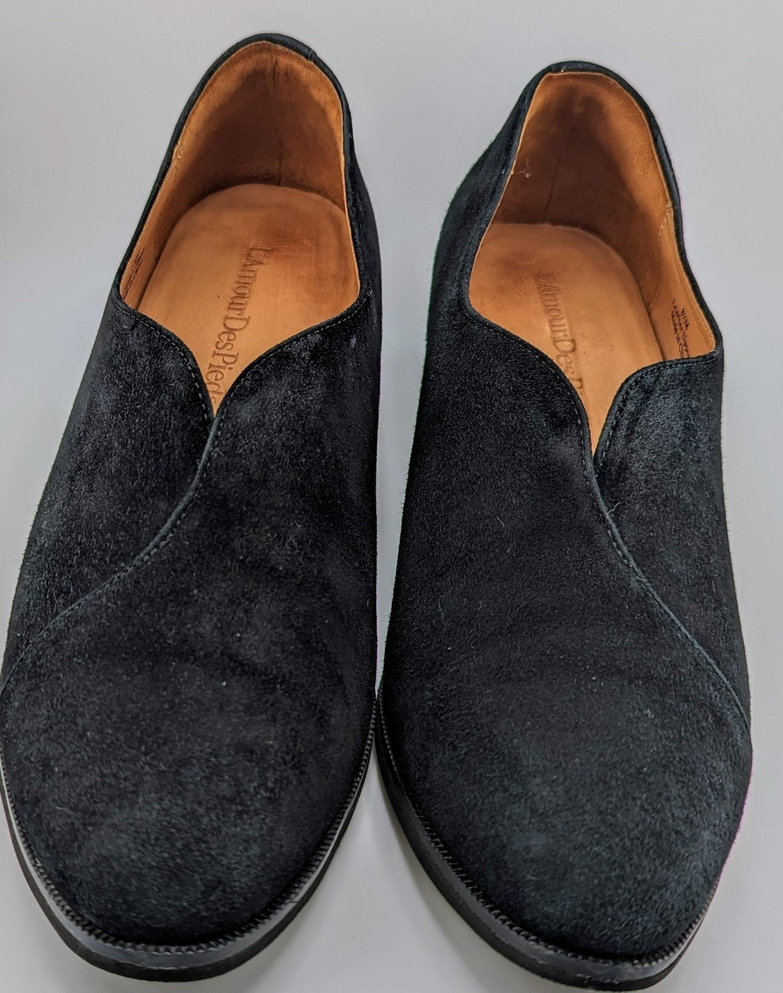 L'Amour Des Pieds Jesicca Low Heels Suede Shoes Black size 8.5