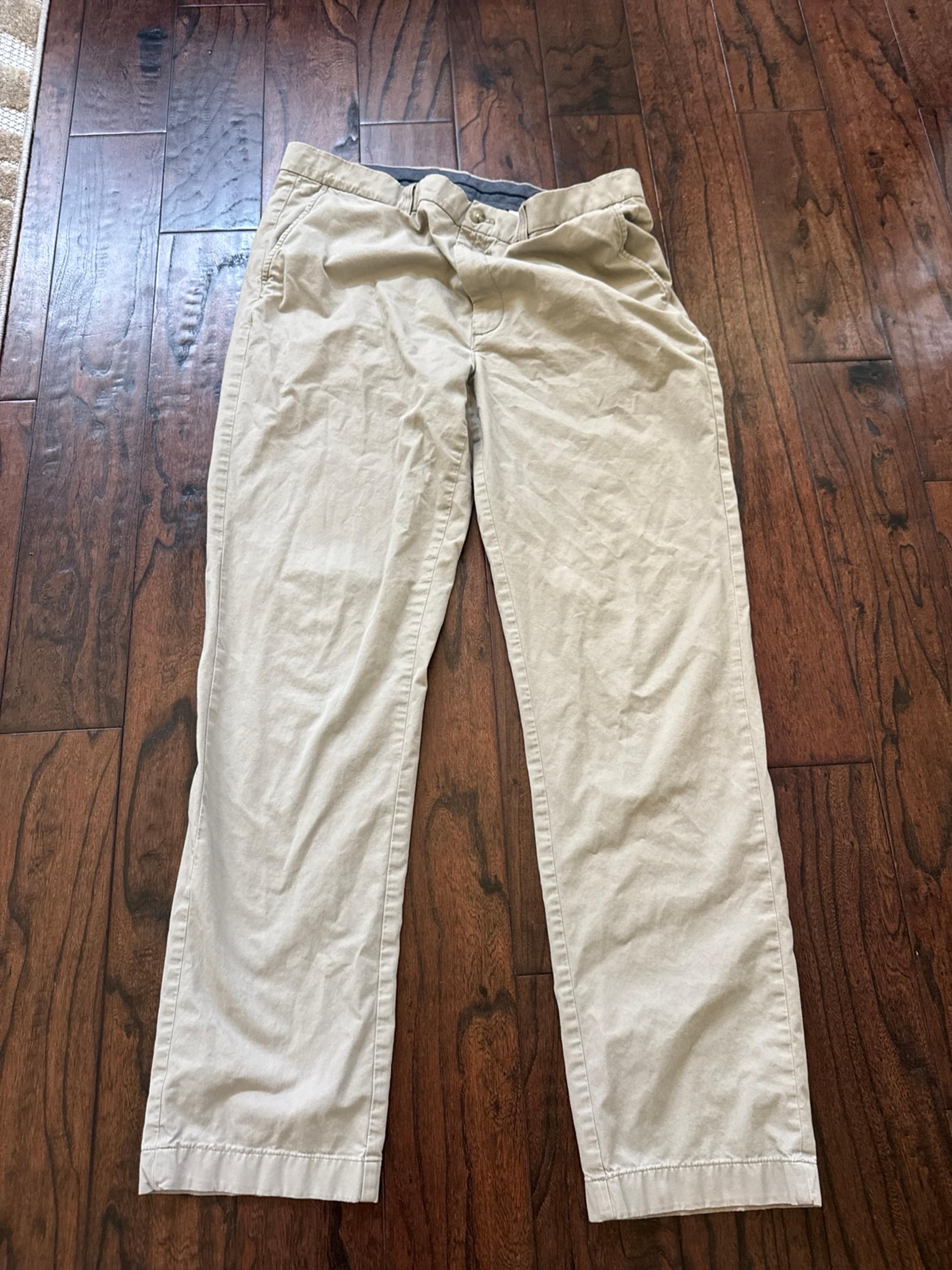 Rowm khaki pants cotton Men 42*36  (Brown Straight Leg Mid Rise Logo Pockets