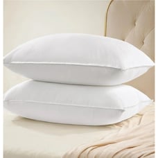 UNIKOME Down Alternativ 100% Cotton White Goose Down Bed Pillow Set of 2 Queen